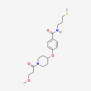 molecular formula C20H30N2O4S B4950174 4-{[1-(3-methoxypropanoyl)-4-piperidinyl]oxy}-N-[3-(methylthio)propyl]benzamide 