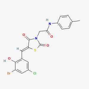 2-[5-(3-bromo-5-chloro-2-hydroxybenzylidene)-2,4-dioxo-1,3-thiazolidin-3-yl]-N-(4-methylphenyl)acetamide