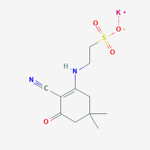 molecular formula C11H15KN2O4S B4950203 potassium 2-[(2-cyano-5,5-dimethyl-3-oxo-1-cyclohexen-1-yl)amino]ethanesulfonate 