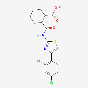 molecular formula C17H16Cl2N2O3S B4950215 2-({[4-(2,4-dichlorophenyl)-1,3-thiazol-2-yl]amino}carbonyl)cyclohexanecarboxylic acid 