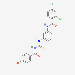 molecular formula C22H17Cl2N3O3S B4950227 2,4-dichloro-N-[3-({[(4-methoxybenzoyl)amino]carbonothioyl}amino)phenyl]benzamide 