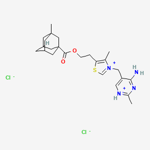 molecular formula C24H34Cl2N4O2S B4950276 4-amino-2-methyl-5-{[4-methyl-5-(2-{[(3-methyl-1-adamantyl)carbonyl]oxy}ethyl)-1,3-thiazol-3-ium-3-yl]methyl}pyrimidin-1-ium dichloride 