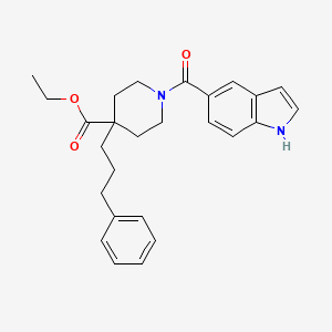 molecular formula C26H30N2O3 B4950290 ethyl 1-(1H-indol-5-ylcarbonyl)-4-(3-phenylpropyl)-4-piperidinecarboxylate 