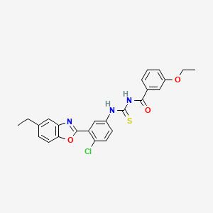 molecular formula C25H22ClN3O3S B4950314 N-({[4-chloro-3-(5-ethyl-1,3-benzoxazol-2-yl)phenyl]amino}carbonothioyl)-3-ethoxybenzamide 