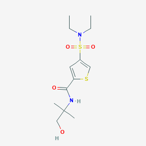 molecular formula C13H22N2O4S2 B4950319 4-[(diethylamino)sulfonyl]-N-(2-hydroxy-1,1-dimethylethyl)-2-thiophenecarboxamide 