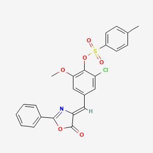 [2-chloro-6-methoxy-4-[(Z)-(5-oxo-2-phenyl-1,3-oxazol-4-ylidene)methyl]phenyl] 4-methylbenzenesulfonate