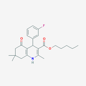 Pentyl 4-(3-fluorophenyl)-2,7,7-trimethyl-5-oxo-1,4,5,6,7,8-hexahydroquinoline-3-carboxylate