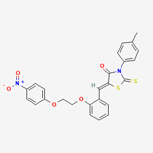 (5Z)-3-(4-methylphenyl)-5-[[2-[2-(4-nitrophenoxy)ethoxy]phenyl]methylidene]-2-sulfanylidene-1,3-thiazolidin-4-one