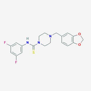 molecular formula C19H19F2N3O2S B495039 4-(1,3-benzodioxol-5-ylmethyl)-N-(3,5-difluorophenyl)piperazine-1-carbothioamide 