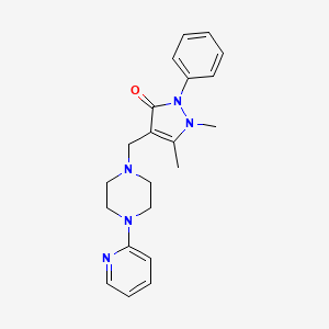 1,5-dimethyl-2-phenyl-4-{[4-(2-pyridinyl)-1-piperazinyl]methyl}-1,2-dihydro-3H-pyrazol-3-one