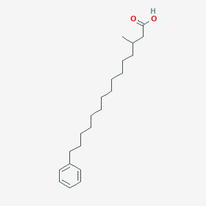 molecular formula C22H36O2 B049504 3-甲基-15-苯基十五烷酸 CAS No. 116754-80-4