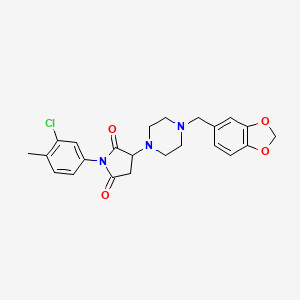 3-[4-(1,3-benzodioxol-5-ylmethyl)-1-piperazinyl]-1-(3-chloro-4-methylphenyl)-2,5-pyrrolidinedione