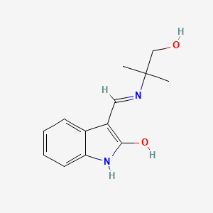 molecular formula C13H16N2O2 B4950419 3-{[(2-hydroxy-1,1-dimethylethyl)amino]methylene}-1,3-dihydro-2H-indol-2-one 