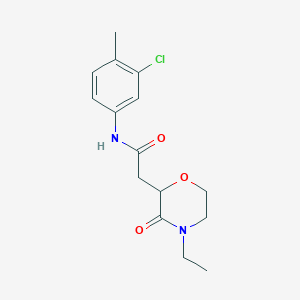 N-(3-chloro-4-methylphenyl)-2-(4-ethyl-3-oxomorpholin-2-yl)acetamide
