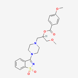 2-[4-(1,1-DIOXO-1H-1,2-BENZISOTHIAZOL-3-YL)PIPERAZINO]-1-(METHOXYMETHYL)ETHYL 4-METHOXYBENZOATE