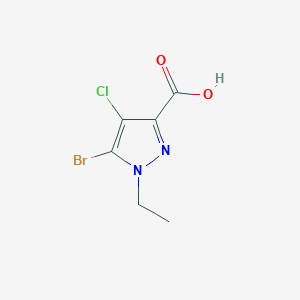 molecular formula C6H6BrClN2O2 B495045 5-bromo-4-chloro-1-ethyl-1H-pyrazole-3-carboxylic acid CAS No. 956734-89-7