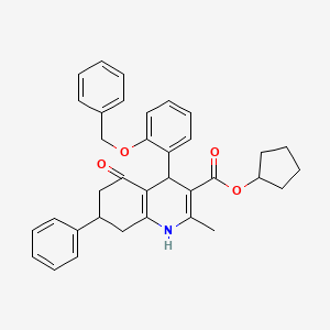 cyclopentyl 4-[2-(benzyloxy)phenyl]-2-methyl-5-oxo-7-phenyl-1,4,5,6,7,8-hexahydro-3-quinolinecarboxylate