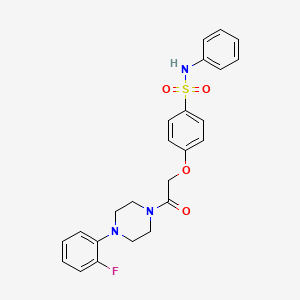 molecular formula C24H24FN3O4S B4950557 4-{2-[4-(2-fluorophenyl)-1-piperazinyl]-2-oxoethoxy}-N-phenylbenzenesulfonamide 