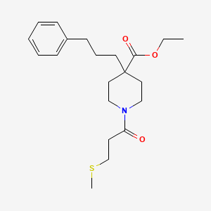 molecular formula C21H31NO3S B4950573 ethyl 1-[3-(methylthio)propanoyl]-4-(3-phenylpropyl)-4-piperidinecarboxylate 