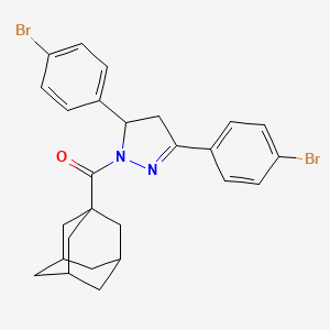 molecular formula C26H26Br2N2O B4950578 1-(1-adamantylcarbonyl)-3,5-bis(4-bromophenyl)-4,5-dihydro-1H-pyrazole 