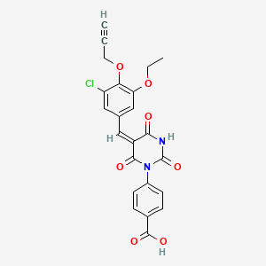 molecular formula C23H17ClN2O7 B4950615 4-[5-[3-chloro-5-ethoxy-4-(2-propyn-1-yloxy)benzylidene]-2,4,6-trioxotetrahydro-1(2H)-pyrimidinyl]benzoic acid 