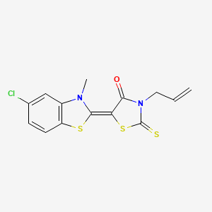 molecular formula C14H11ClN2OS3 B4950634 3-allyl-5-(5-chloro-3-methyl-1,3-benzothiazol-2(3H)-ylidene)-2-thioxo-1,3-thiazolidin-4-one 