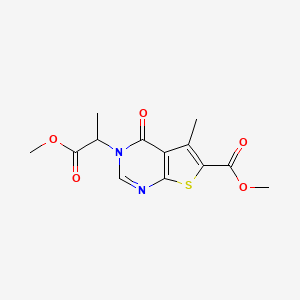 methyl 3-(2-methoxy-1-methyl-2-oxoethyl)-5-methyl-4-oxo-3,4-dihydrothieno[2,3-d]pyrimidine-6-carboxylate