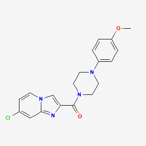 molecular formula C19H19ClN4O2 B4950649 7-chloro-2-{[4-(4-methoxyphenyl)-1-piperazinyl]carbonyl}imidazo[1,2-a]pyridine 