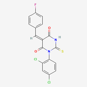 1-(2,4-dichlorophenyl)-5-(4-fluorobenzylidene)-2-thioxodihydro-4,6(1H,5H)-pyrimidinedione