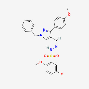 N'-{[1-benzyl-3-(4-methoxyphenyl)-1H-pyrazol-4-yl]methylene}-2,5-dimethoxybenzenesulfonohydrazide