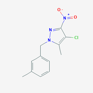 molecular formula C12H12ClN3O2 B495070 4-chloro-3-nitro-5-methyl-1-(3-methylbenzyl)-1H-pyrazole 
