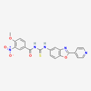 4-methoxy-3-nitro-N-[(2-pyridin-4-yl-1,3-benzoxazol-5-yl)carbamothioyl]benzamide