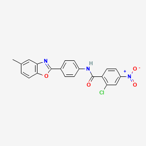 2-chloro-N-[4-(5-methyl-1,3-benzoxazol-2-yl)phenyl]-4-nitrobenzamide