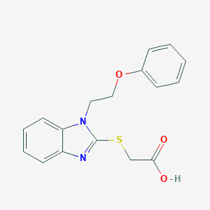 molecular formula C17H16N2O3S B495077 {[1-(2-Phenoxyethyl)-1H-benzimidazol-2-yl]-thio}acetic acid CAS No. 314047-65-9