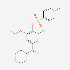 2-chloro-6-ethoxy-4-(4-morpholinylcarbonothioyl)phenyl 4-methylbenzenesulfonate