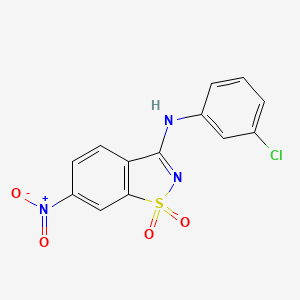 molecular formula C13H8ClN3O4S B4950821 N-(3-chlorophenyl)-6-nitro-1,2-benzisothiazol-3-amine 1,1-dioxide 