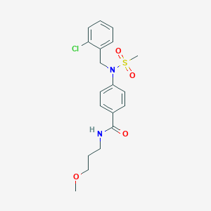 molecular formula C19H23ClN2O4S B4950845 4-[(2-chlorobenzyl)(methylsulfonyl)amino]-N-(3-methoxypropyl)benzamide 