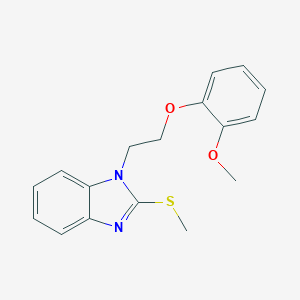 molecular formula C17H18N2O2S B495085 1-[2-(2-methoxyphenoxy)ethyl]-2-(methylthio)-1H-benzimidazole 