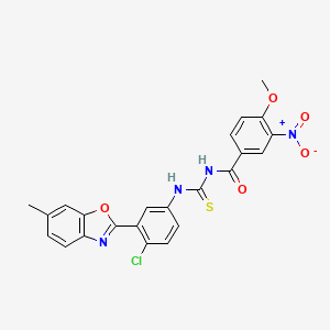 N-({[4-chloro-3-(6-methyl-1,3-benzoxazol-2-yl)phenyl]amino}carbonothioyl)-4-methoxy-3-nitrobenzamide