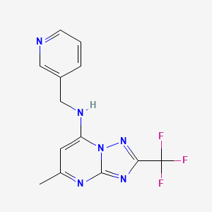 molecular formula C13H11F3N6 B4950858 5-methyl-N-(3-pyridinylmethyl)-2-(trifluoromethyl)[1,2,4]triazolo[1,5-a]pyrimidin-7-amine 