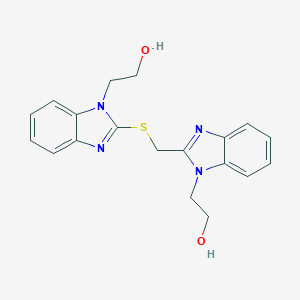 molecular formula C19H20N4O2S B495088 2-[2-({[1-(2-hydroxyethyl)-1H-benzimidazol-2-yl]methyl}sulfanyl)-1H-benzimidazol-1-yl]ethanol 