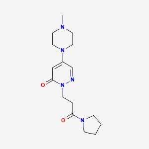 5-(4-methyl-1-piperazinyl)-2-[3-oxo-3-(1-pyrrolidinyl)propyl]-3(2H)-pyridazinone