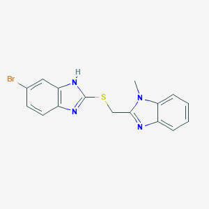 molecular formula C16H13BrN4S B495090 2-[[(6-bromo-1H-benzimidazol-2-yl)thio]methyl]-1-methylbenzimidazole 