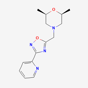 molecular formula C14H18N4O2 B4950900 (2R*,6S*)-2,6-dimethyl-4-{[3-(2-pyridinyl)-1,2,4-oxadiazol-5-yl]methyl}morpholine 