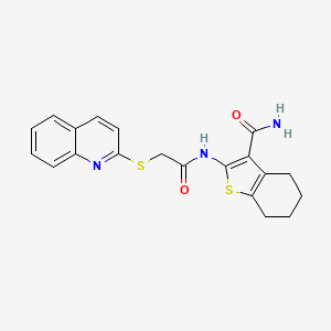 molecular formula C20H19N3O2S2 B4950907 2-{[(2-quinolinylthio)acetyl]amino}-4,5,6,7-tetrahydro-1-benzothiophene-3-carboxamide 