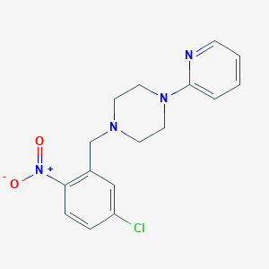 molecular formula C16H17ClN4O2 B4950942 1-(5-chloro-2-nitrobenzyl)-4-(2-pyridinyl)piperazine 