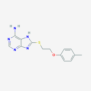 molecular formula C14H15N5OS B495097 8-{[2-(4-methylphenoxy)ethyl]thio}-9H-purin-6-amine 