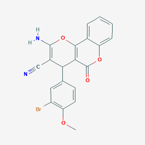 molecular formula C20H13BrN2O4 B4950987 2-amino-4-(3-bromo-4-methoxyphenyl)-5-oxo-4H,5H-pyrano[3,2-c]chromene-3-carbonitrile 