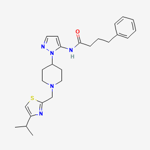 N-(1-{1-[(4-isopropyl-1,3-thiazol-2-yl)methyl]-4-piperidinyl}-1H-pyrazol-5-yl)-4-phenylbutanamide