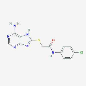 molecular formula C13H11ClN6OS B495105 2-[(6-amino-9H-purin-8-yl)sulfanyl]-N-(4-chlorophenyl)acetamide 